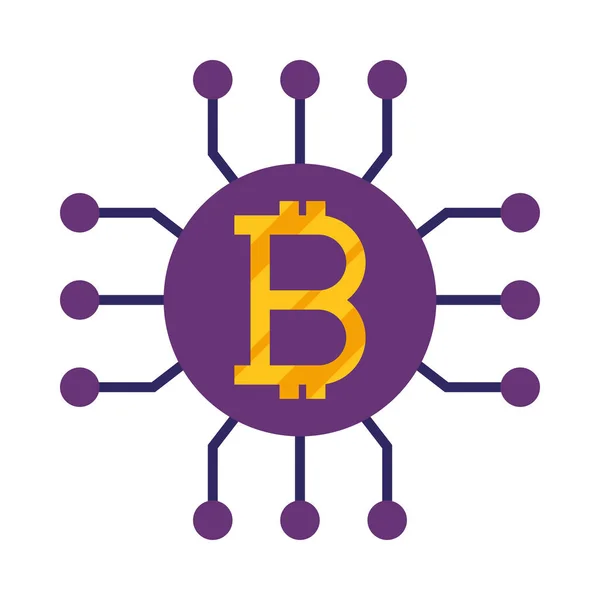 Bitcoin crytocurrency pénz — Stock Vector