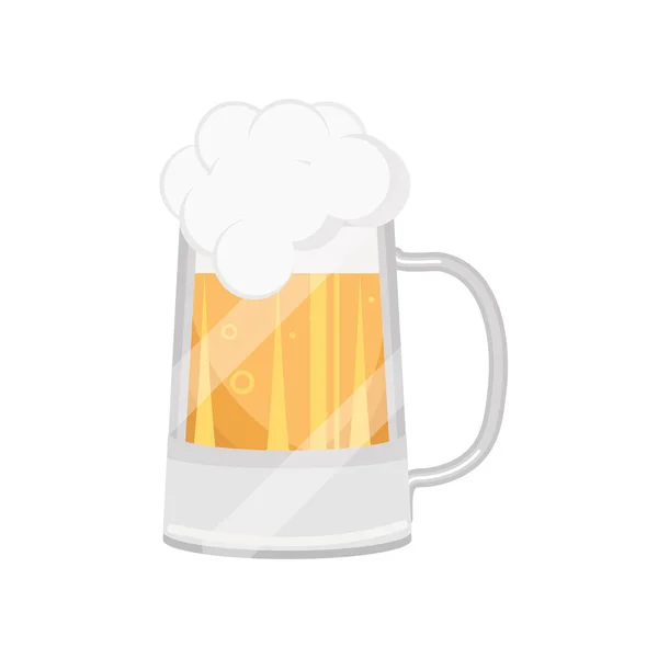 Espuma de vidro de cerveja — Vetor de Stock