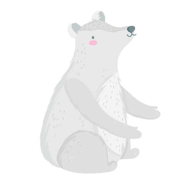 Oso polar dibujos animados vida silvestre — Vector de stock