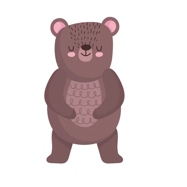 Urso marrom desenhos animados da vida selvagem — Vetor de Stock