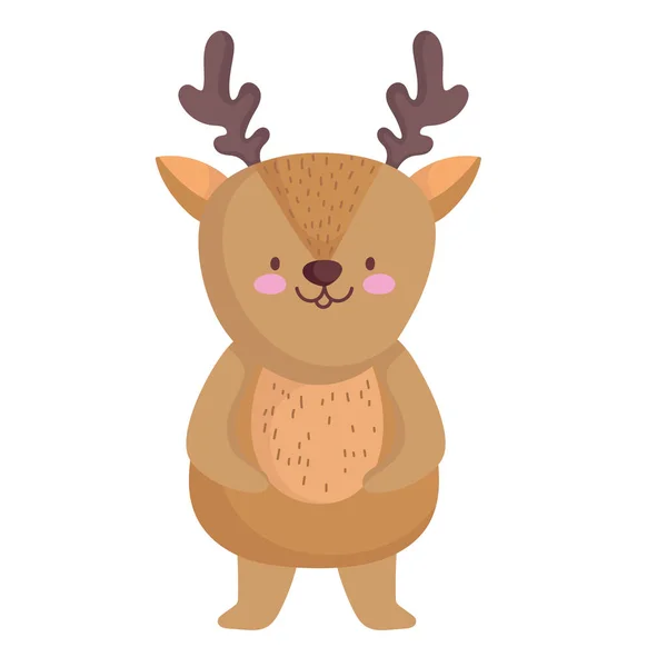 Desenhos animados de vida selvagem de renas — Vetor de Stock