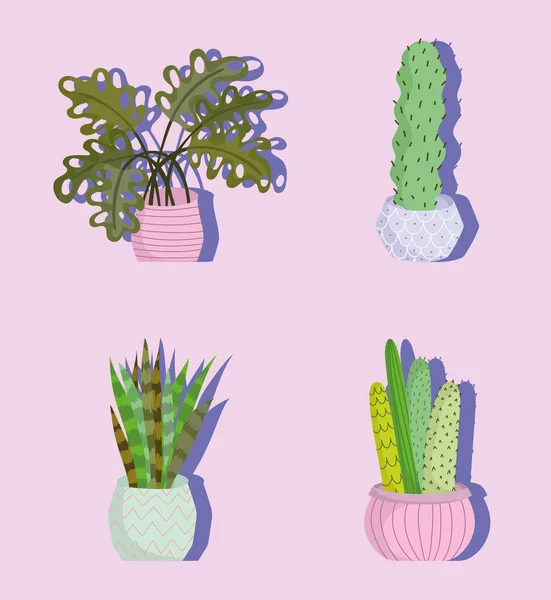 Ensemble de plantes d'intérieur — Image vectorielle