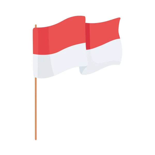 Símbolo da bandeira indonésia — Vetor de Stock