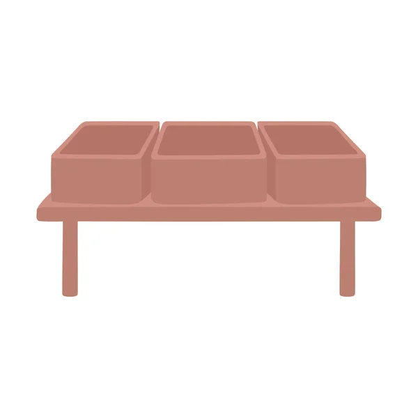 Mesa de comestibles de madera — Vector de stock