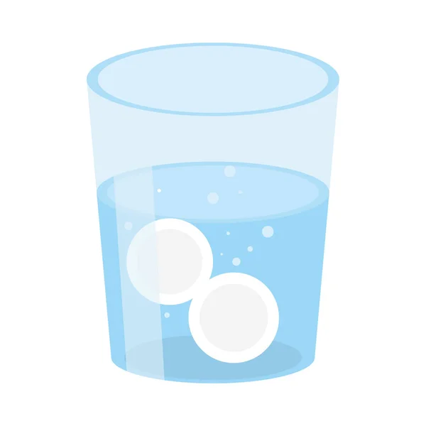 음료 음료 음료 알약을 넣은 물 — 스톡 벡터