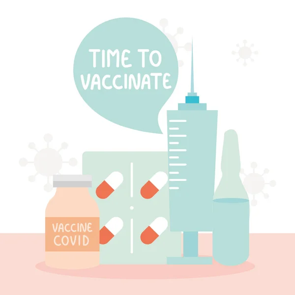 予防接種までの時間 — ストックベクタ