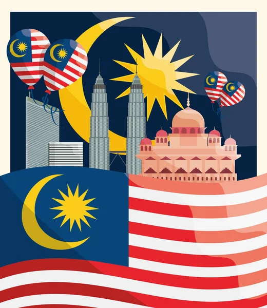 Celebrando la independencia de Malasia — Archivo Imágenes Vectoriales