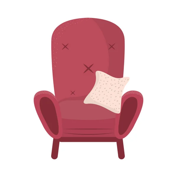 Red armchair cushion — 图库矢量图片