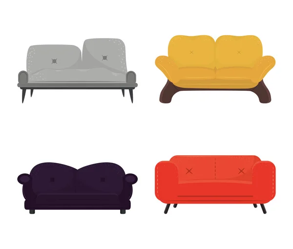 Set of sofa furniture — Stock Vector