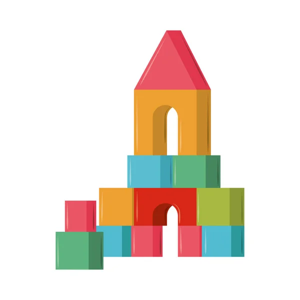 Bloque castillo juguete — Vector de stock