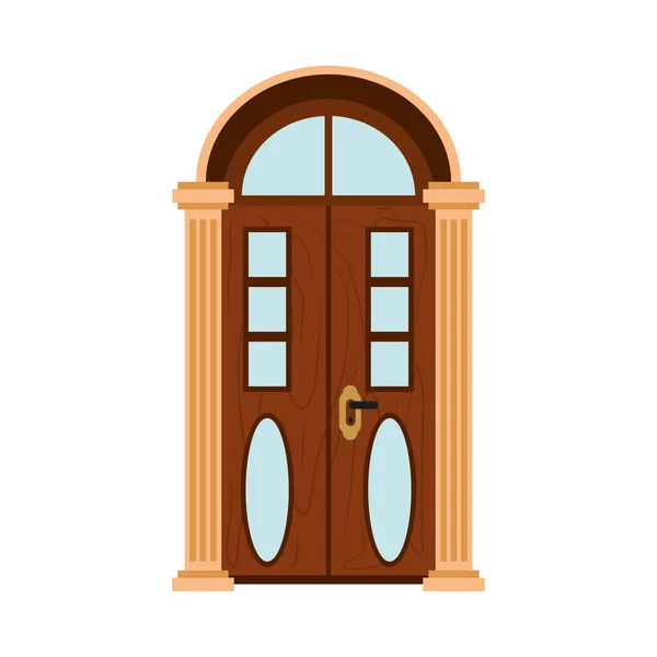 Clássica porta de madeira — Vetor de Stock