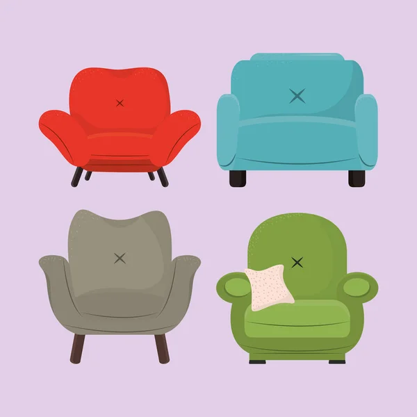 Set of sofa — Stock Vector