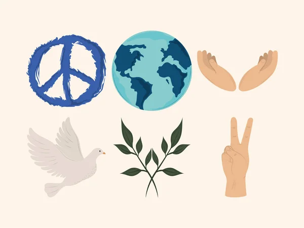 Barış ve barış — Stok Vektör