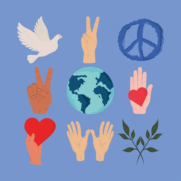 Barış ve sevgi — Stok Vektör