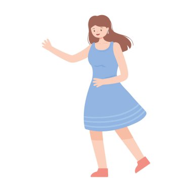 Gülümseyen kadın ayakta