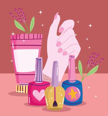 Tırnakları ojeli kadın eli