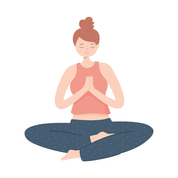 Kobieta w medytacji jogi — Wektor stockowy
