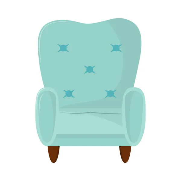 Green armchair comfortable — 图库矢量图片