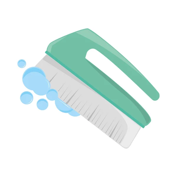 Cleaning brush bubbles — Stock Vector