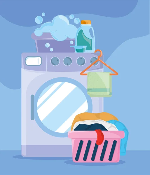 Lavatrice lavanderia — Vettoriale Stock