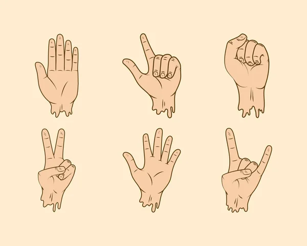 Dessin animé mains gauches — Image vectorielle