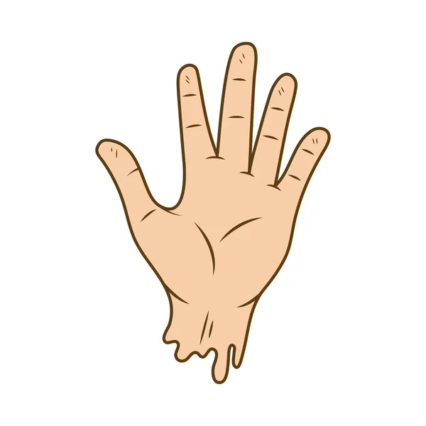 Tangan kiri menampilkan telapak tangan - Stok Vektor
