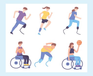 Egzersiz yapan engelliler