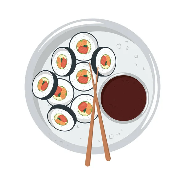 Sushi traditionell mat — Stock vektor