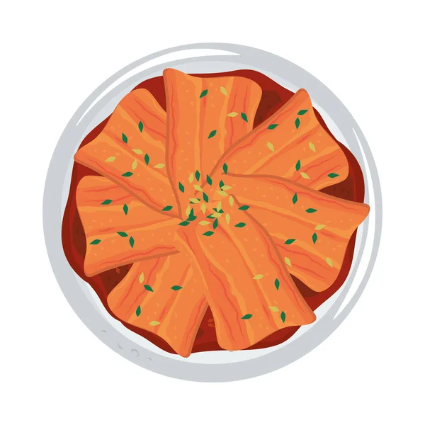 Delicioso kimchi tradicional — Vector de stock