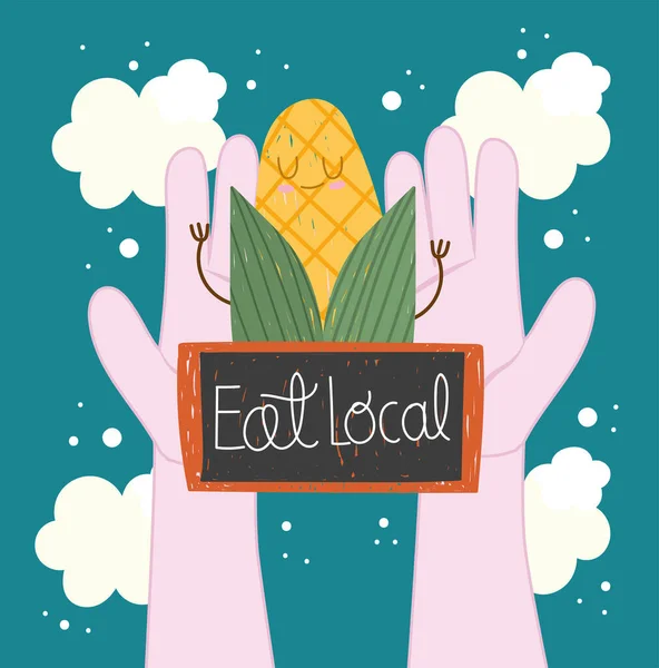 Mangiare mais locale — Vettoriale Stock