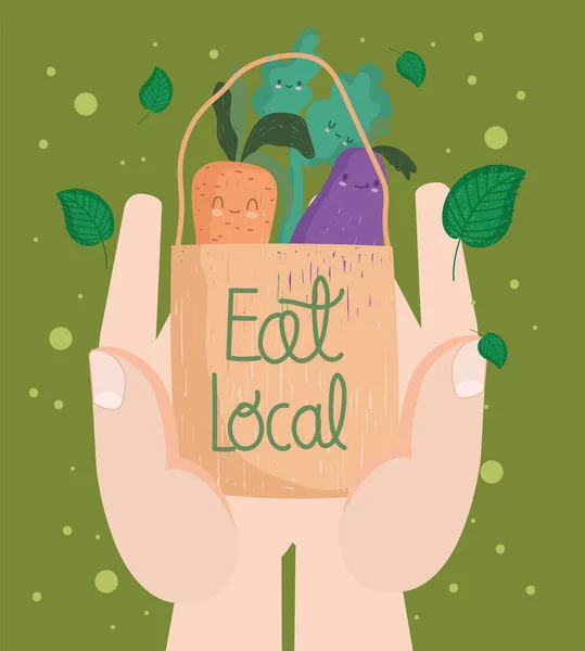 Mangiare cibo locale cartone animato — Vettoriale Stock