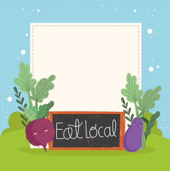 Comer local bonito vegetal —  Vetores de Stock