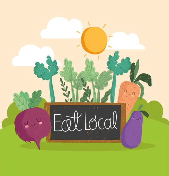Mangiare campagna locale — Vettoriale Stock