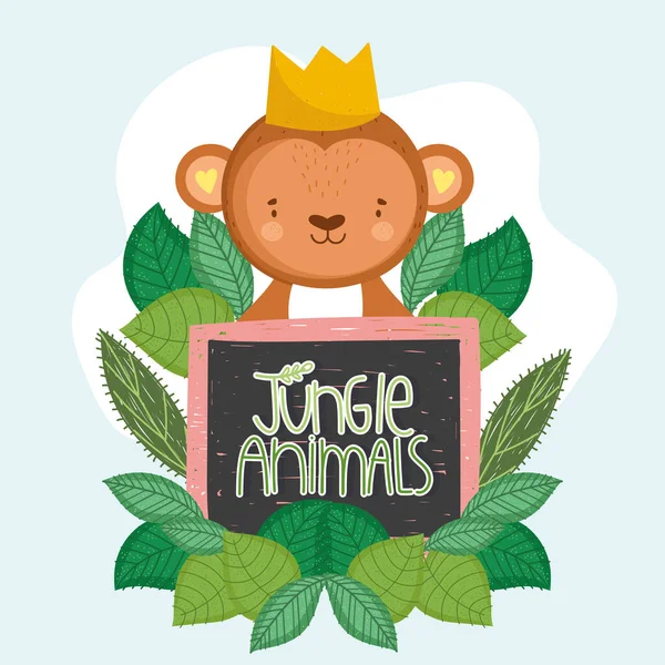Schattig aap jungle — Stockvector
