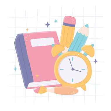 Okul aksesuarları çizgi filmi