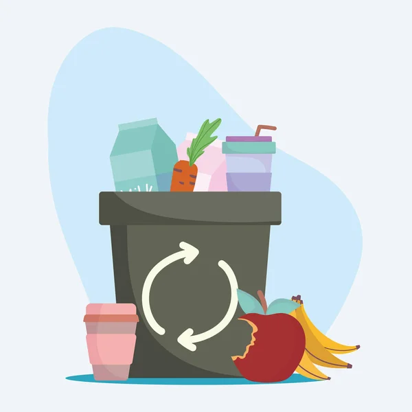 Organische Abfälle und Recycling — Stockvektor