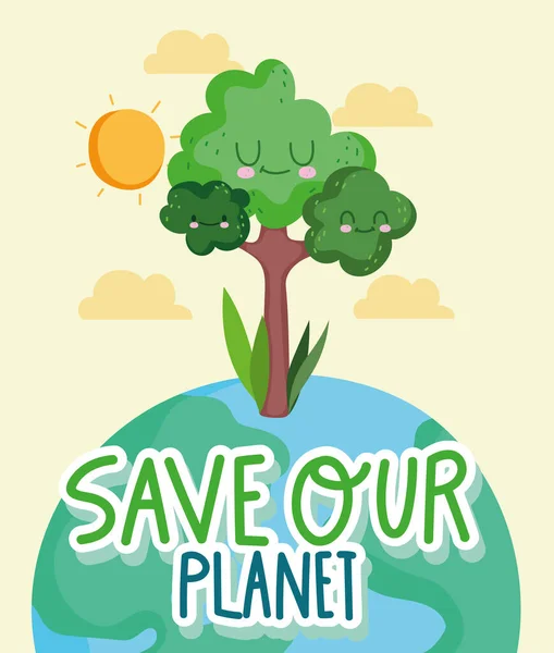 Salvar o nosso cartaz planeta —  Vetores de Stock