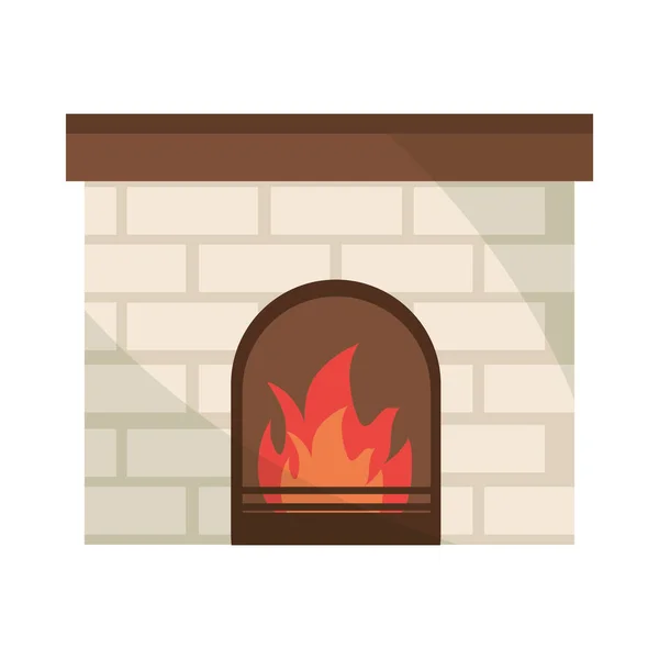 불이있는 굴뚝 — 스톡 벡터