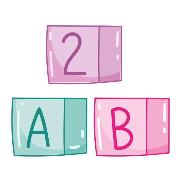 Cubos de alfabeto escolar —  Vetores de Stock