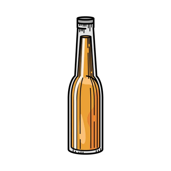 Botella cerveza bebida — Vector de stock