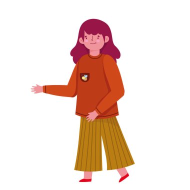 Genç kadın çizgi film