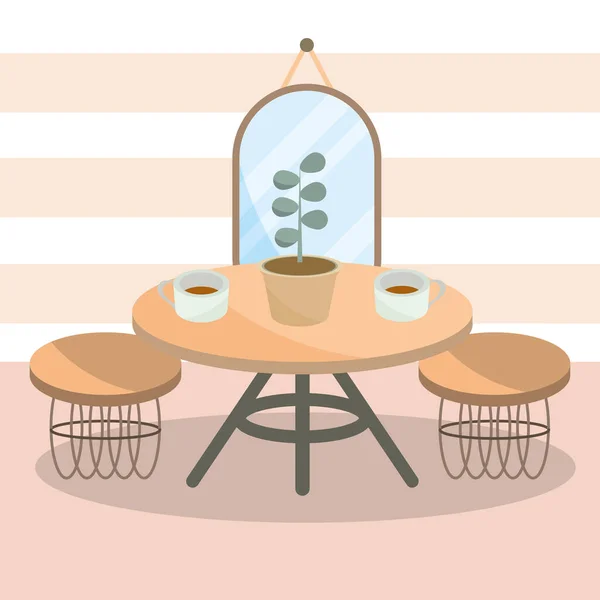 Matbord och stolar — Stock vektor