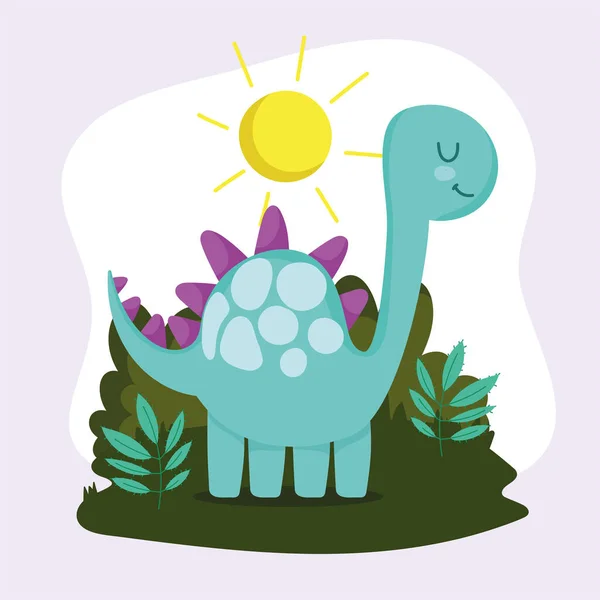 Cute green dinosaur — Stock Vector