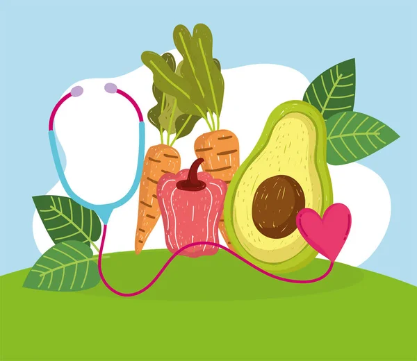 Egészséges friss zöldségek — Stock Vector