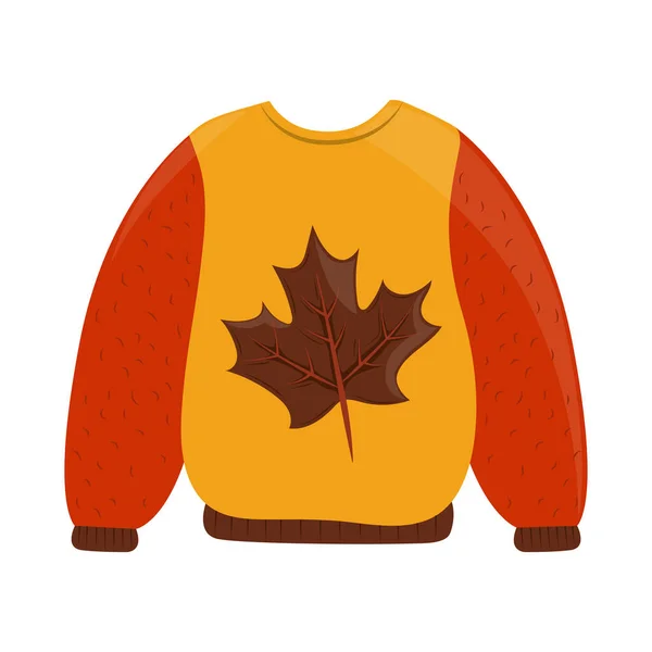 Suéter de hoja de otoño — Vector de stock