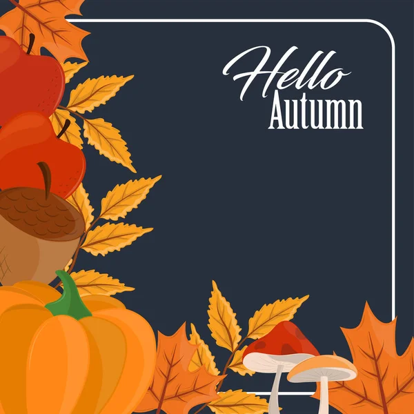 Hola tarjeta de otoño — Archivo Imágenes Vectoriales