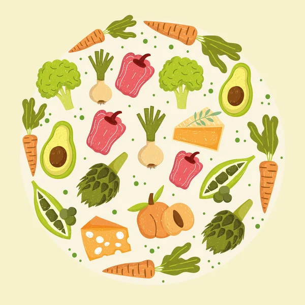 Gemüse Ernährung Nahrung — Stockvektor