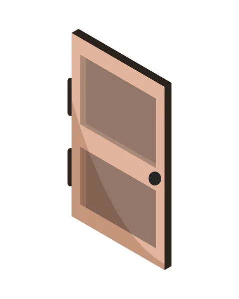 Деревянные двери изометрические — стоковый вектор