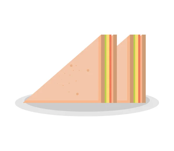Rebanada de comida sándwich — Vector de stock