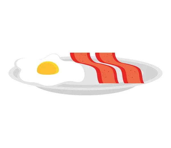 Яйцо и бекон на завтрак — стоковый вектор